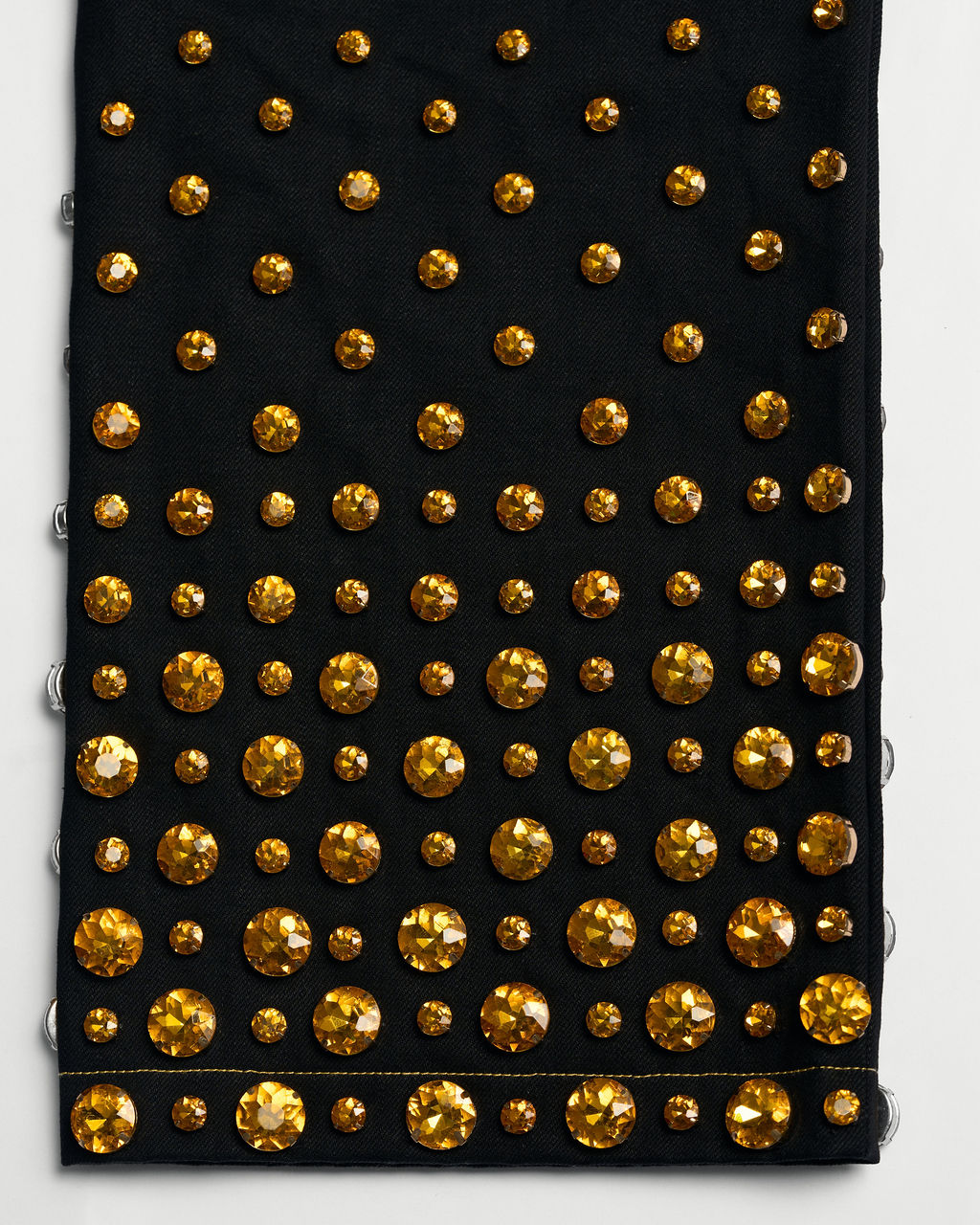 GOLDEN EMBELLISHED PANTS IN SELVEDGE DENIM