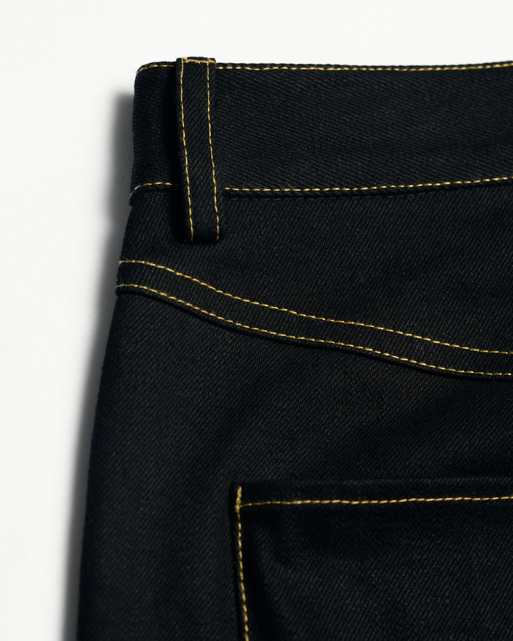 GOLDEN EMBELLISHED PANTS IN SELVEDGE DENIM