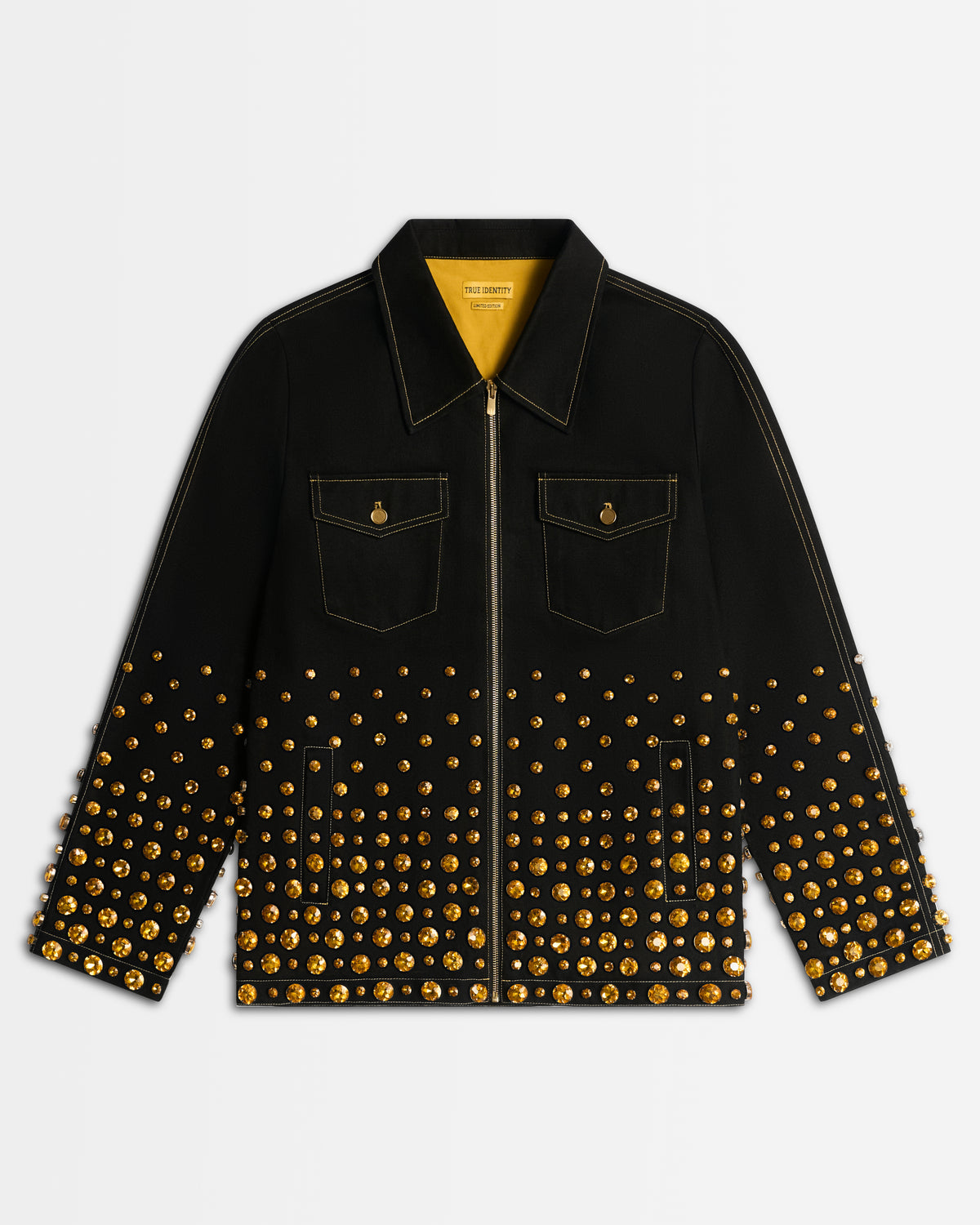 GOLDEN EMBELLISHED JACKET IN SELVEDGE DENIM