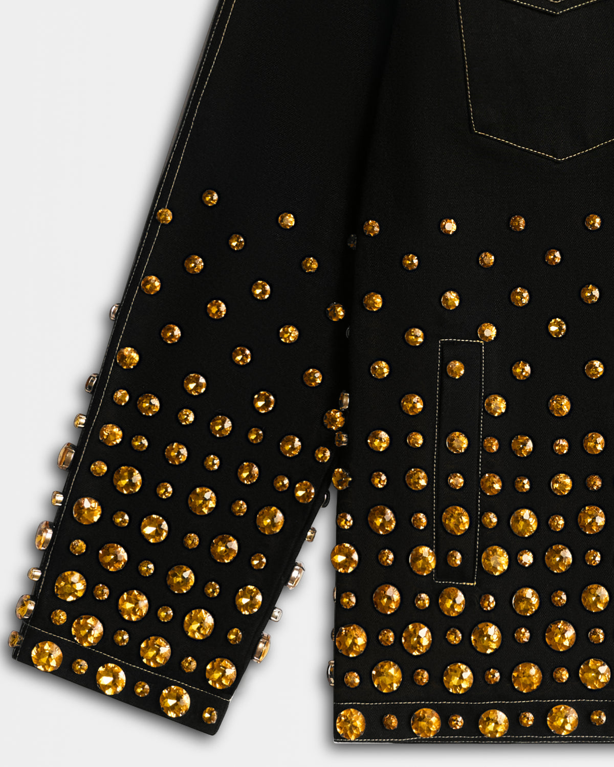 GOLDEN EMBELLISHED JACKET IN SELVEDGE DENIM