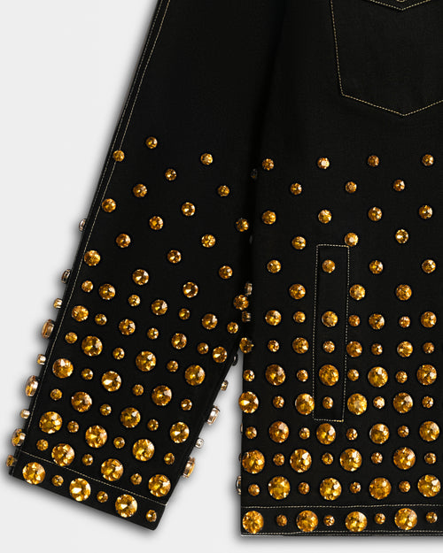 GOLDEN EMBELLISHED JACKET IN SELVEDGE DENIM