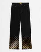 GOLDEN EMBELLISHED PANTS IN SELVEDGE DENIM